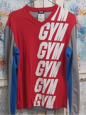 D&G Red Long Sleeve Gym Shirt